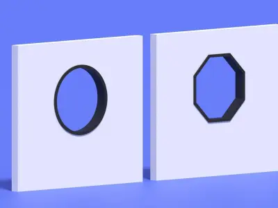 Cartoon Chinese Garden Window Low-poly 3D model