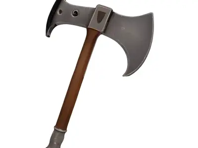 Fantasy DoubleBladed Battle Axe 3D model