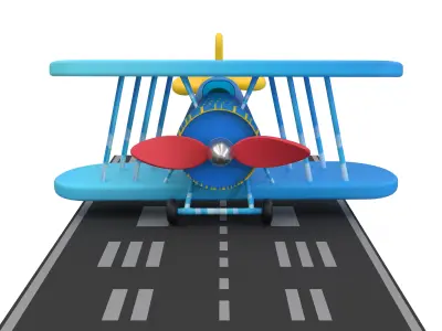 Cute Toy Plane 3D model