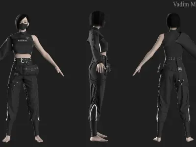 Female Modern Outfit 7 3D model