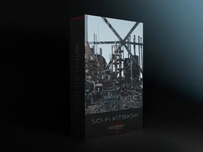 100 SCI-FI KITBASH SET Low-poly 3D model