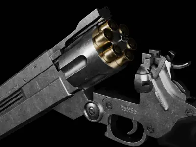 colt 45 long with a weapon case Low-poly 3D model