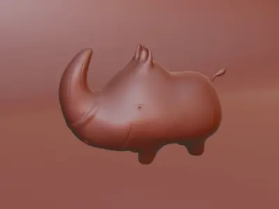 Free Cartoon Baby Rhino Free 3D model