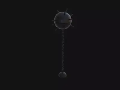 Naval Mine Black Low-poly 3D model
