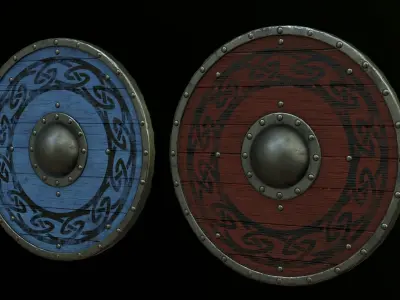 Viking Shield Pack - Triple AAA game asset Free low-poly 3D model