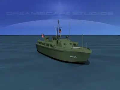 Elco PT Boat PT-34 Low-poly 3D model