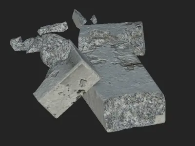 concrete rubbles Free low-poly 3D model