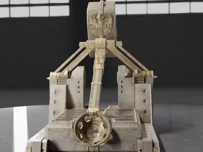 Siege Wagon Low-poly 3D model