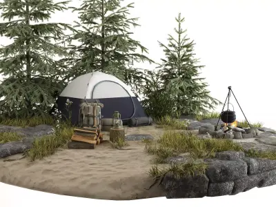 Camping in the Forest 3D model