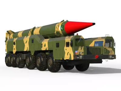 Shaheen 2 Pakistan missile launcher 3D model