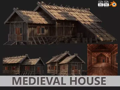 Old Medieval House 37 PBR 4K GameReady Low-poly 3D model