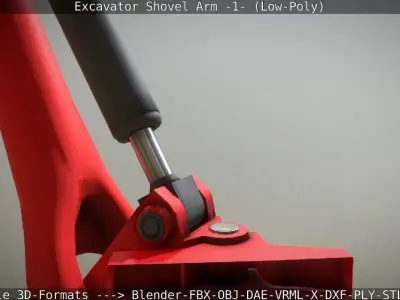 Rigged Excavator Shovel Arm -1- Low-Poly Low-poly 3D model