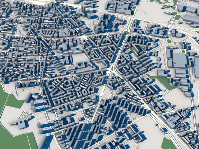 Part of Milan City Italy 3D model