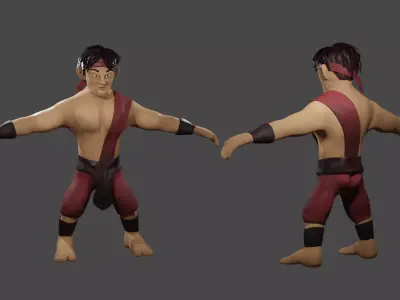 MaleMeleeWarrior humanoid 3D model