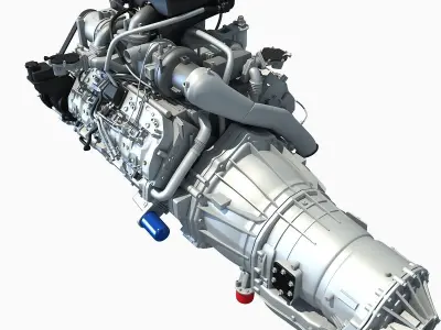 V8 Engine with Automatic Transmission 3D model