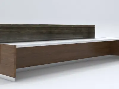 Reception Desk-001 -Low Poly 3D model