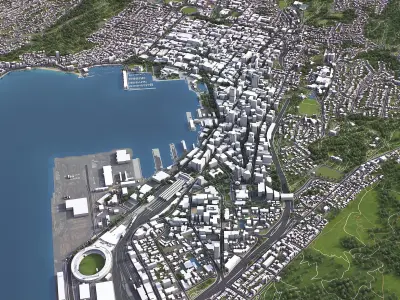 Wellington - 3D City Model Low-poly 3D model