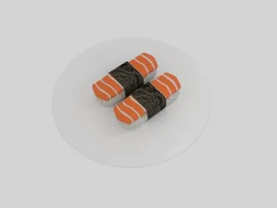  Salmon Sushi  Low-poly 3D model