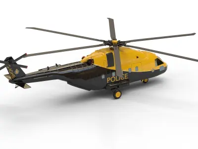 Police Helicopter Lowpoly Low-poly 3D model