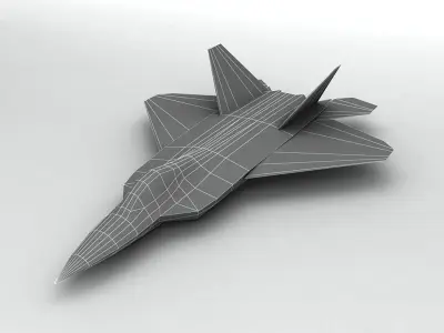 F-22 Raptor Military Jet Aircraft LOW Low-poly 3D model