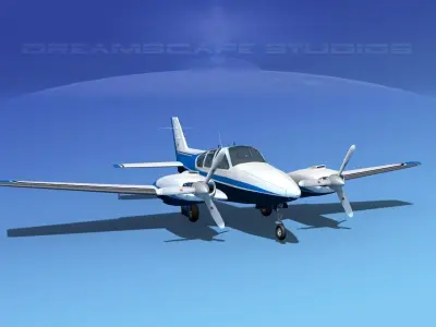Beechcraft B55 Baron V01 3D model