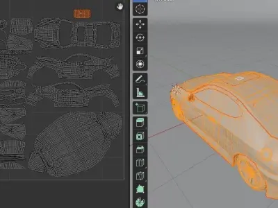 Low Poly Asian sports coupe Game Ready Vehicle FBX OBJ STL Low-poly 3D model