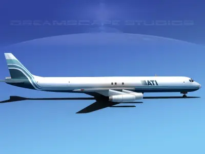 Douglas DC-8-63F ATI 3D model