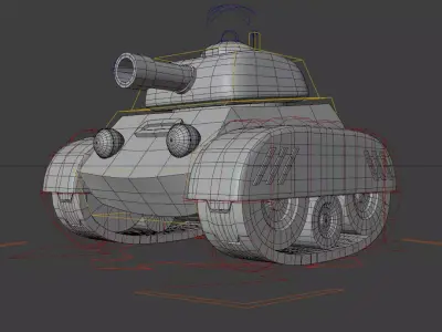 Stylized Tank Rigged 3D model