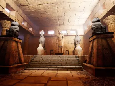 Modular Egyptian Temple Low-poly 3D model