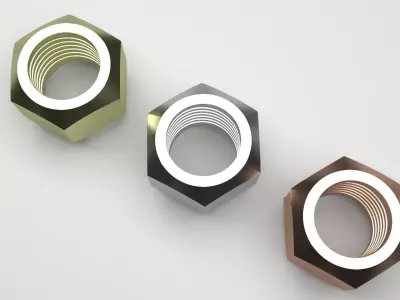 Hex Nuts 3D model