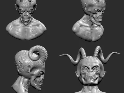 Horned Reptiloid Free 3D Creature Model Free 3D model