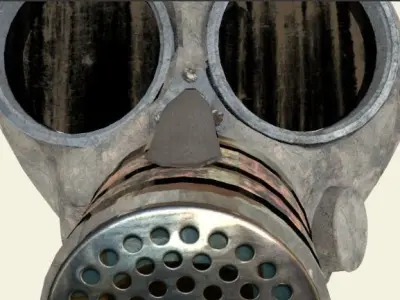 ww2 gas mask Low-poly 3D model