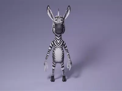 Toon Humanoid Zebra Free 3D model