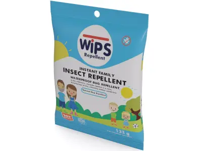 Insecticides repellents Insect Repellent Wipes Low-poly 3D model
