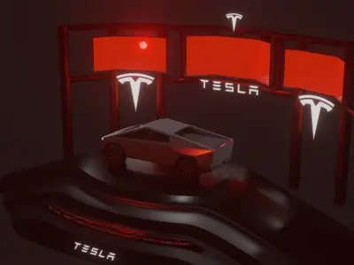Tesla Cyber Truck Free low-poly 3D model