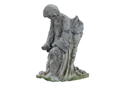 Destroyed Angel Funeral Sculpture Monument Low-poly 3D model