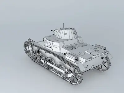 Panzer I  Panzer II Ausf A German tank 3D model