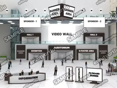 Virtual e-Congress Lobby 004 3D model