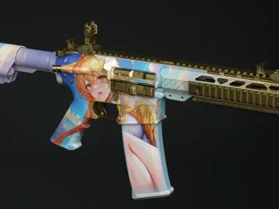 AR15 Anime- assault rifle 3D model