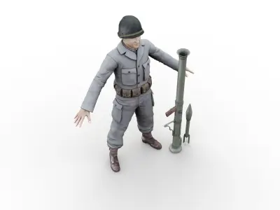 infantry US 1941 Low-poly 3D model
