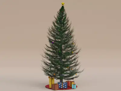 Christmas Tree and Gifts Free 3D model