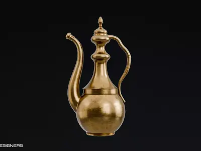 Vintage Water Jug - Antique Metal Teapot Low-poly 3D model