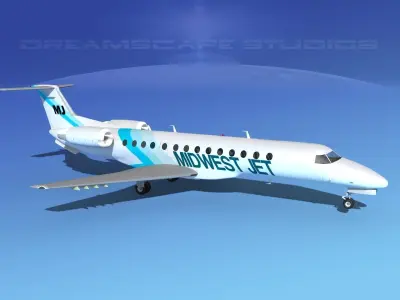 Embraer ERJ-135 Midwest Jet 3D model