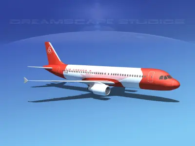 Airbus A320 LP Air Canada 65 Low-poly 3D model