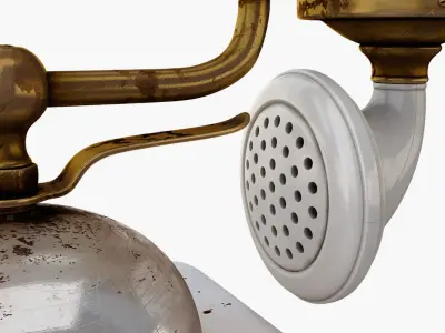 Rusty Old Rotary Phone 3D model