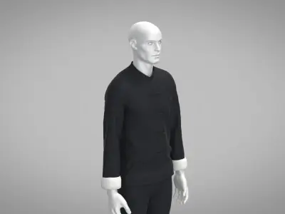 Kung Fu Uniform Low-poly 3D model