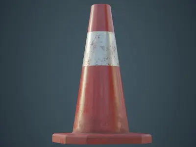 Traffic Cone 3B Low-poly 3D model