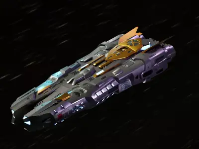 BC Barbara Spaceship Low-poly 3D model