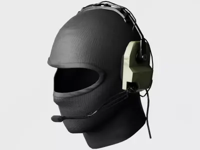 military balaclava and headset Free low-poly 3D model