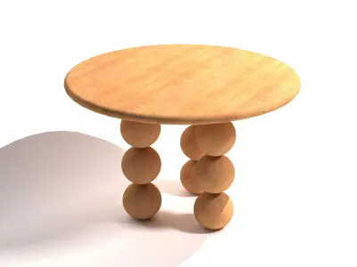 Modern Organic Wood Bubble Dining Table 3D Model Free 3D model